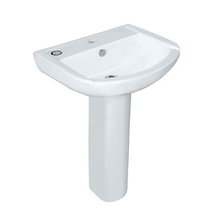 Wall Hung Basin With Full Pedestal Aria ARS-WHT-39801 + ARS-WHT-39301